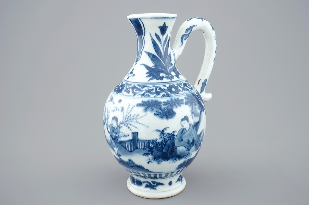 Een Chinese blauw-witte kan, Transitie periode, 1620-1683